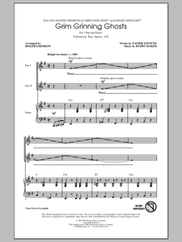 page one of Grim Grinning Ghosts (2-Part Choir)