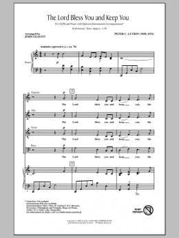 page one of Lord Bless You And Keep You (SATB Choir)