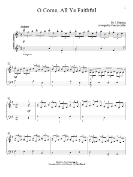 page one of O Come, All Ye Faithful (Educational Piano)