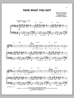 page one of Take What You Got (Piano & Vocal)