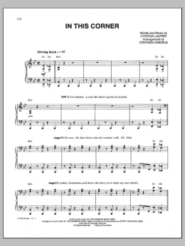 page one of In This Corner (Piano & Vocal)