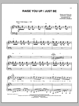 page one of Raise You Up/Just Be (from Kinky Boots) (Piano & Vocal)