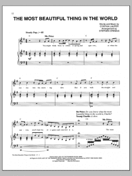 page one of The Most Beautiful Thing In The World (Piano & Vocal)