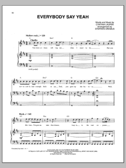 page one of Everybody Say Yeah (Piano & Vocal)