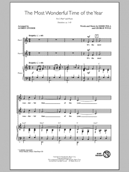 page one of The Most Wonderful Time Of The Year (2-Part Choir)