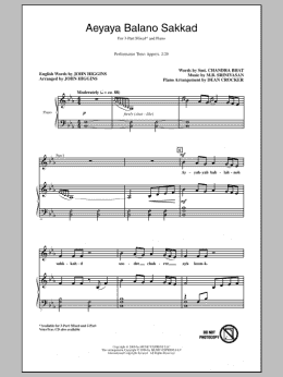 page one of Aeyaya Balano Sakkad (3-Part Mixed Choir)