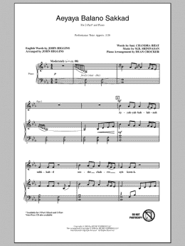 page one of Aeyaya Balano Sakkad (2-Part Choir)
