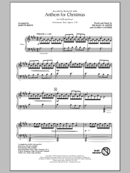 page one of Anthem For Christmas (SATB Choir)