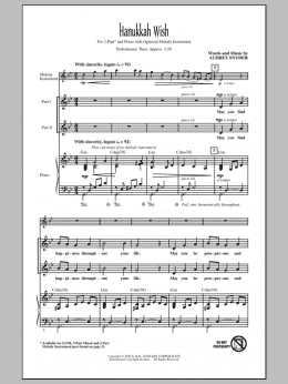 page one of Hanukkah Wish (2-Part Choir)