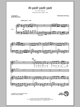 page one of Al-Yadil Yadil Yadi (2-Part Choir)