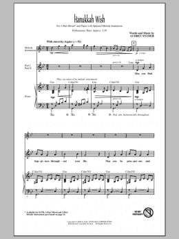 page one of Hanukkah Wish (3-Part Mixed Choir)