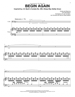 page one of Begin Again (Cello and Piano)