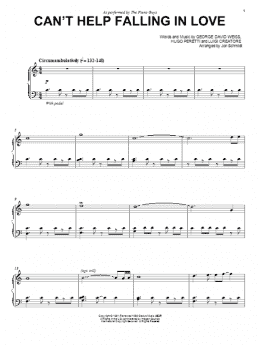 page one of Can't Help Falling In Love (Piano Solo)