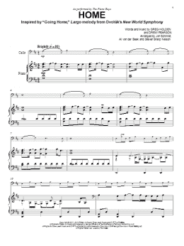 page one of Home (Cello and Piano)