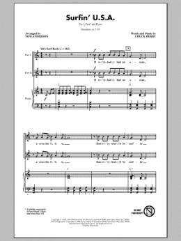 page one of Surfin' U.S.A. (arr. Tom Anderson) (2-Part Choir)