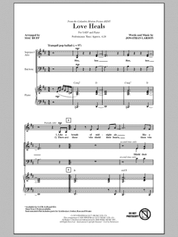 page one of Love Heals (SAB Choir)