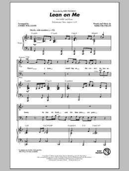 page one of Lean On Me (arr. Andre Williams) (SATB Choir)