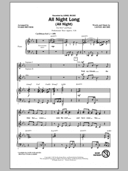 page one of All Night Long (All Night) (arr. Mark Brymer) (SSA Choir)