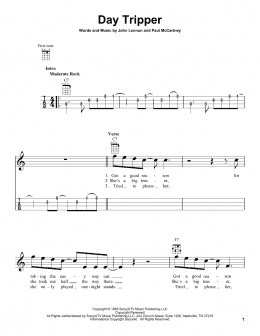 page one of Day Tripper (Ukulele)