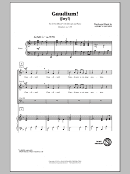 page one of Gaudium! (3-Part Mixed Choir)