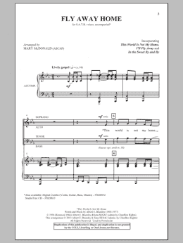 page one of Fly Away Home (SATB Choir)