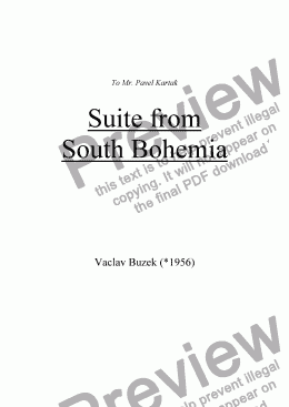 page one of Suite from South Bohemia