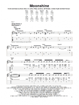 page one of Moonshine (Easy Guitar Tab)