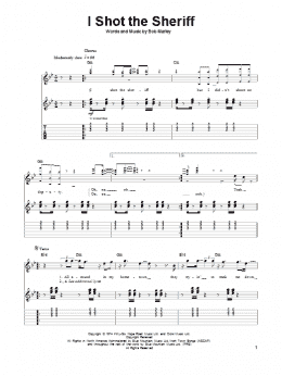 page one of I Shot The Sheriff (Guitar Tab (Single Guitar))