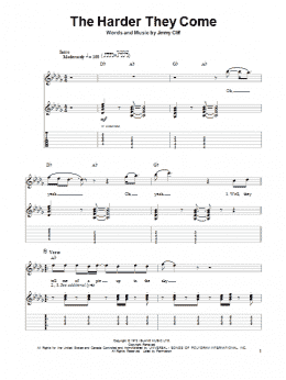 page one of The Harder They Come (Guitar Tab (Single Guitar))