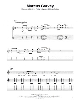 page one of Marcus Garvey (Guitar Tab (Single Guitar))