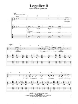 page one of Legalize It (Guitar Tab (Single Guitar))
