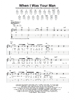page one of When I Was Your Man (Easy Guitar Tab)