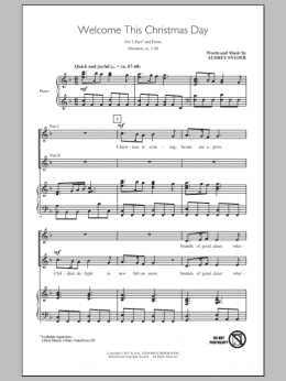 page one of Welcome This Christmas Day (2-Part Choir)