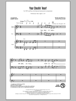 page one of Your Cheatin' Heart (TTBB Choir)