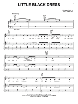 page one of Little Black Dress (Piano, Vocal & Guitar Chords (Right-Hand Melody))
