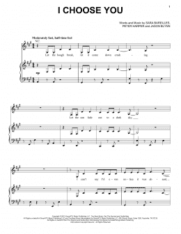 page one of I Choose You (Piano, Vocal & Guitar Chords (Right-Hand Melody))