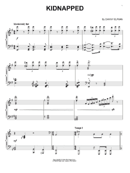 page one of Kidnapped (Piano Solo)