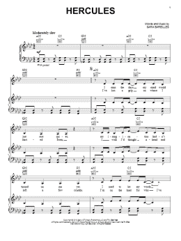 page one of Hercules (Piano, Vocal & Guitar Chords (Right-Hand Melody))