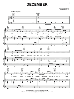 page one of December (Piano, Vocal & Guitar Chords (Right-Hand Melody))