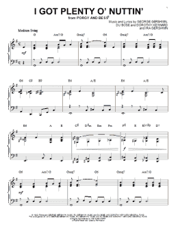 page one of I Got Plenty O' Nuttin' [Jazz version] (arr. Brent Edstrom) (Piano Solo)