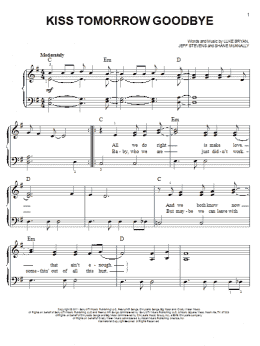 page one of Kiss Tomorrow Goodbye (Easy Piano)