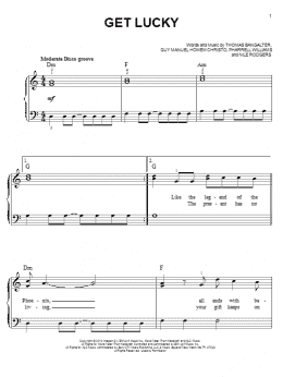 page one of Get Lucky (Very Easy Piano)