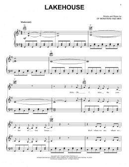 page one of Lakehouse (Piano, Vocal & Guitar Chords (Right-Hand Melody))
