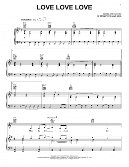 page one of Love Love Love (Piano, Vocal & Guitar Chords (Right-Hand Melody))