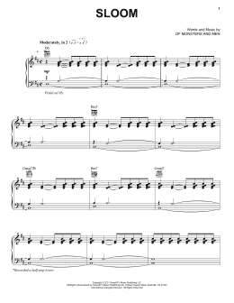 page one of Sloom (Piano, Vocal & Guitar Chords (Right-Hand Melody))
