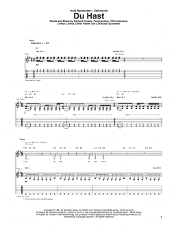 page one of Du Hast (Guitar Tab)