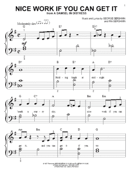 page one of Nice Work If You Can Get It (Big Note Piano)