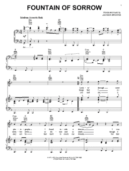 page one of Fountain Of Sorrow (Piano, Vocal & Guitar Chords (Right-Hand Melody))