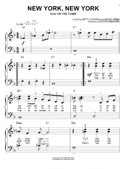 page one of New York, New York (Big Note Piano)