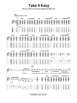 page one of Take It Easy (Guitar Tab (Single Guitar))